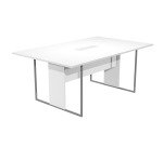 Tavolo riunione Blade l 180 x p 110 x h 74,4 cm con top access bianco integrato