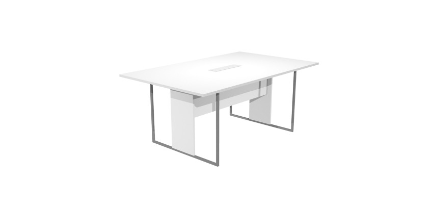 Tavolo riunione Blade l 180 x p 110 x h 74,4 cm con top access bianco integrato