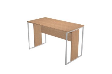Scrivania di ritorno 120 x 60 cm Blade con gambe in metallo bianco
