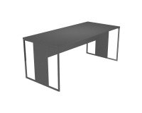 Blade linear workstation desk, D 80 x H 74.4 cm, wood-metal legs