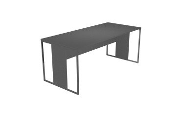 Scrivania operativa lineare Blade P 80 x H 74,4 cm gambe in legno-metallo