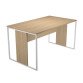 Scrivania operativa lineare 140 x 80 cm con gambe in metallo bianco