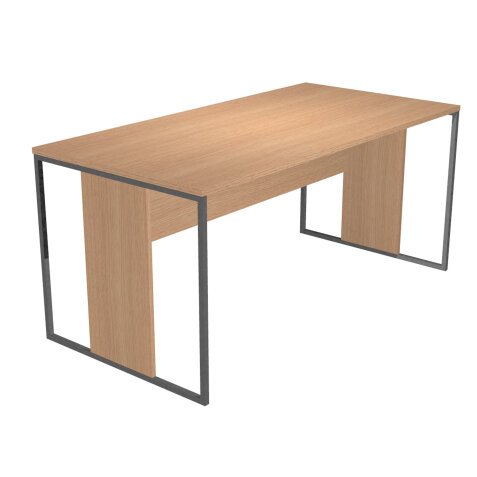 Scrivania operativa lineare 160 x 80 cm con gambe in metallo antracite