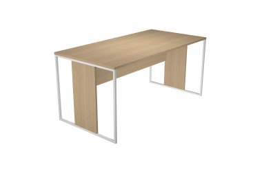 Scrivania operativa lineare 160 x 80 cm con gambe in metallo bianco
