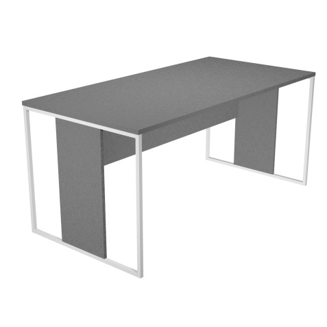 Scrivania operativa lineare 160 x 80 cm con gambe in metallo bianco