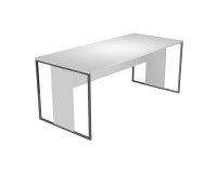 Scrivania operativa lineare Blade P 80 x H 74,4 cm gambe in legno-metallo