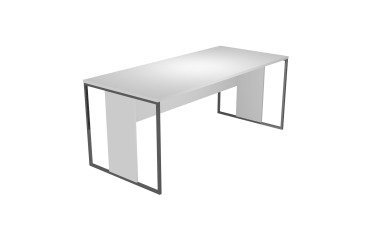 Scrivania operativa lineare Blade P 80 x H 74,4 cm gambe in legno-metallo