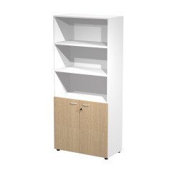 Tall wardrobe with low doors and open upper part Blade l 90 x d 45.8 x h 200 cm