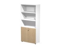 Tall wardrobe with low doors and open upper part Blade l 90 x d 45.8 x h 200 cm