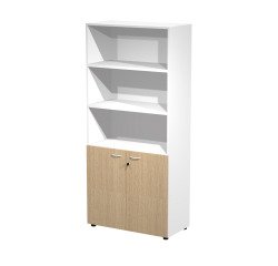 Tall wardrobe with low doors and open upper part Blade l 90 x d 45.8 x h 200 cm
