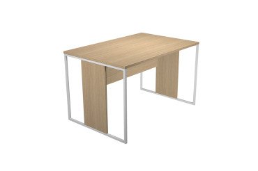 Scrivania operativa lineare 120 x 80 cm con gambe in metallo bianco