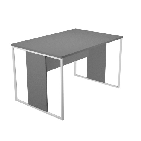 Scrivania operativa lineare 120 x 80 cm con gambe in metallo bianco