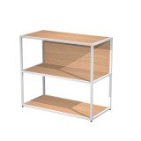 Libreria in metallo bassa L 90 x P 44 x H 80 cm, struttura colore bianco 20 x 20 mm a giorno con ripiani