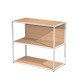 Libreria in metallo bassa L 90 x P 44 x H 80 cm, struttura colore bianco 20 x 20 mm a giorno con ripiani