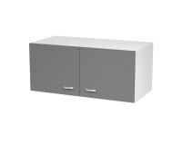 Sopralzo bianco con ante battenti in melaminico antracite senza serratura L 90 x P 45,8 x H 40 cm, struttura spessore 18 mm