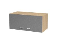 Sopralzo rovere con ante battenti in melaminico antracite senza serratura L 90 x P 45,8 x H 40 cm, struttura spessore 18 mm