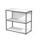 Libreria in metallo bassa L 90 x P 44 x H 80 cm, struttura a giorno 20 x 20 mm antracite con ripiani