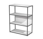 Blade metal bookcase l 90 x d 46 cm