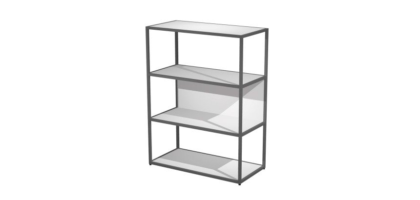 Blade metal bookcase l 90 x d 46 cm