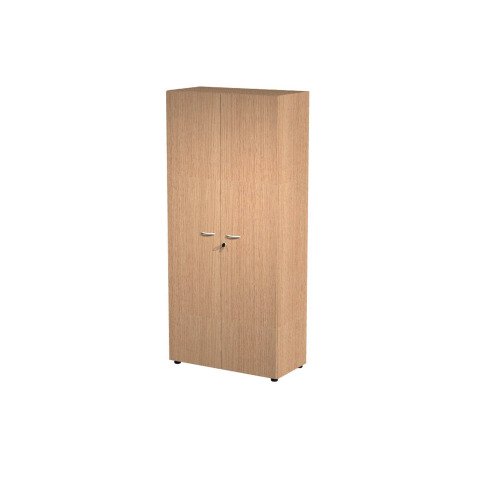 Armadio alto con ante alte battenti in melaminico con serratura L 90 x P 45,8 x H 200 cm 1 ripiano fisso + 3 ripiani riposizionabil