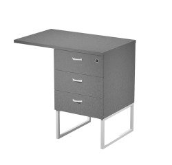 Cassettiera alta con top Blade altezza scrivania su gambe in metallo fornita montata