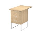 Cassettiera alta con top Blade altezza scrivania su gambe in metallo fornita montata