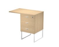 Cassettiera alta con top Blade altezza scrivania su gambe in metallo fornita montata