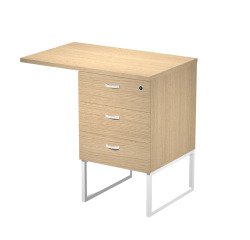 Tall chest of drawers with Blade top at desk height on metal legs supplied assembled