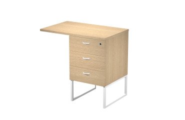 Tall chest of drawers with Blade top at desk height on metal legs supplied assembled