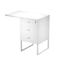 Tall chest of drawers with Blade top at desk height on metal legs supplied assembled