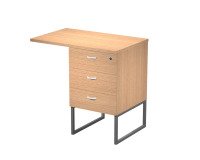 Tall chest of drawers with Blade top at desk height on metal legs supplied assembled