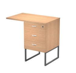 Tall chest of drawers with Blade top at desk height on metal legs supplied assembled