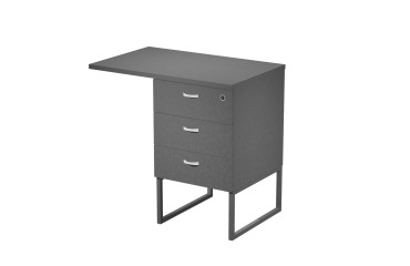 Tall chest of drawers with Blade top at desk height on metal legs supplied assembled