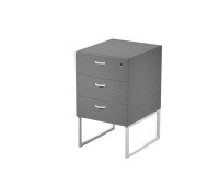 Cassettiera 3 cassetti alta su supporto in metallo bianco, fornita montata colore antracite