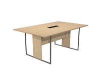 Blade meeting table, 180 x 110 x 74.4 cm, with integrated black top access
