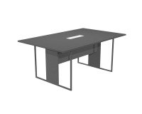Tavolo riunione Blade l 180 x p 110 x h 74,4 cm con top access bianco integrato