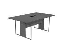 Blade meeting table, 180 x 110 x 74.4 cm, with integrated black top access