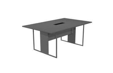 Blade meeting table, 180 x 110 x 74.4 cm, with integrated black top access