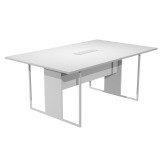 Tavolo riunioni Blade 180 x 110 cm bianco, top bianco, gambe in metallo
