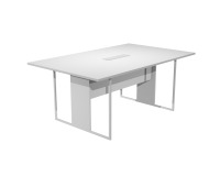 Tavolo riunione Blade l 180 x p 110 x h 74,4 cm con top access bianco integrato