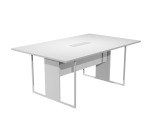 Tavolo riunione Blade l 180 x p 110 x h 74,4 cm con top access bianco integrato