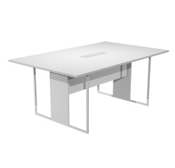 Tavolo riunione Blade l 180 x p 110 x h 74,4 cm con top access bianco integrato