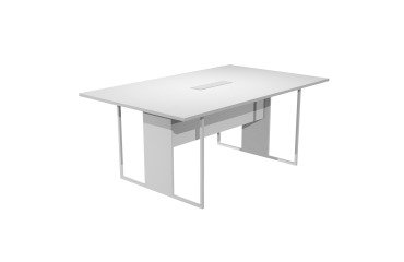 Blade meeting table, 180 x 110 x 74.4 cm, with integrated white top access