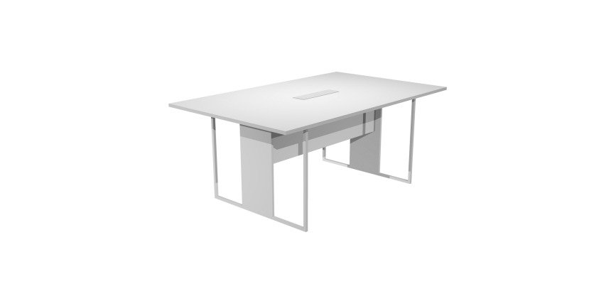 Tavolo riunione Blade l 180 x p 110 x h 74,4 cm con top access bianco integrato