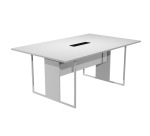 Tavolo riunione Blade l 180 x p 110 x h 74,4 cm con top access nero integrato