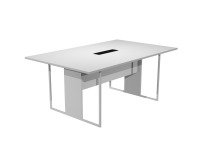 Blade meeting table, 180 x 110 x 74.4 cm, with integrated black top access