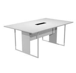 Blade meeting table, 180 x 110 x 74.4 cm, with integrated black top access