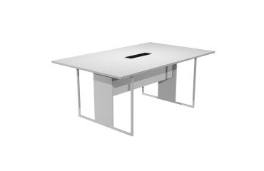 Blade meeting table, 180 x 110 x 74.4 cm, with integrated black top access