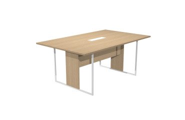 Blade meeting table, 180 x 110 x 74.4 cm, with integrated white top access