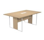 Tavolo riunione Blade l 180 x p 110 x h 74,4 cm con top access bianco integrato